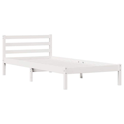 Bedframe Wit 215,5 x 85,5 x 69,5 cm Massief Vurenhout