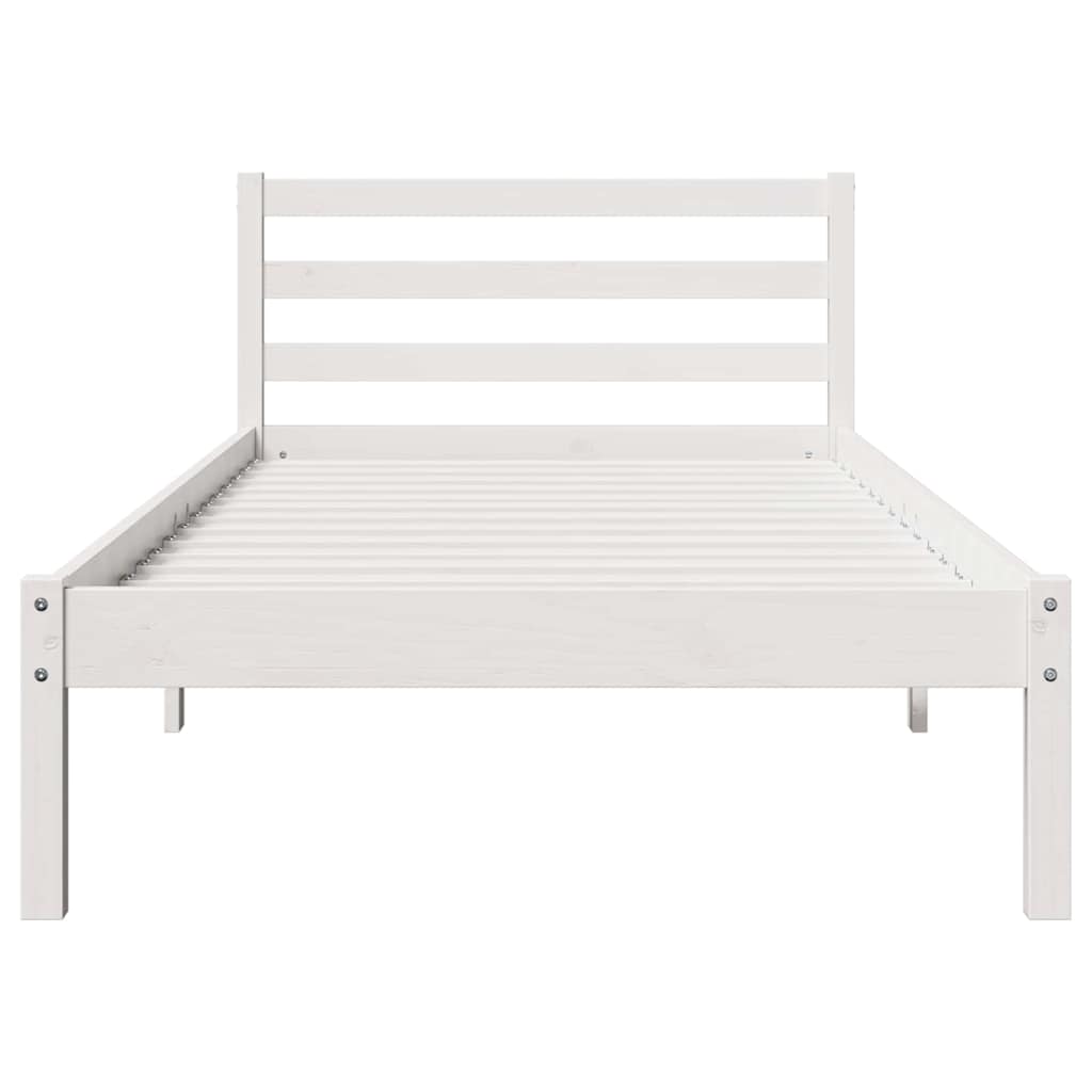 Bedframe Wit 215,5 x 85,5 x 69,5 cm Massief Vurenhout