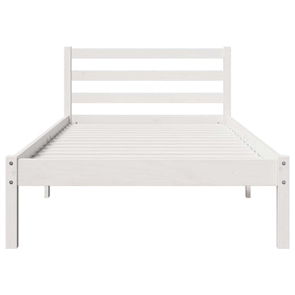 Bedframe Wit 215,5 x 85,5 x 69,5 cm Massief Vurenhout