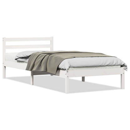 Bedframe Wit 215,5 x 85,5 x 69,5 cm Massief Vurenhout