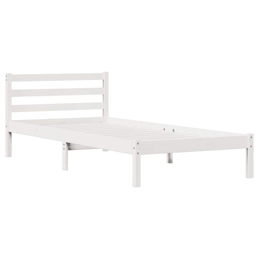 Bedframe Wit 215,5 x 105,5 x 69,5 cm Massief Vurenhout