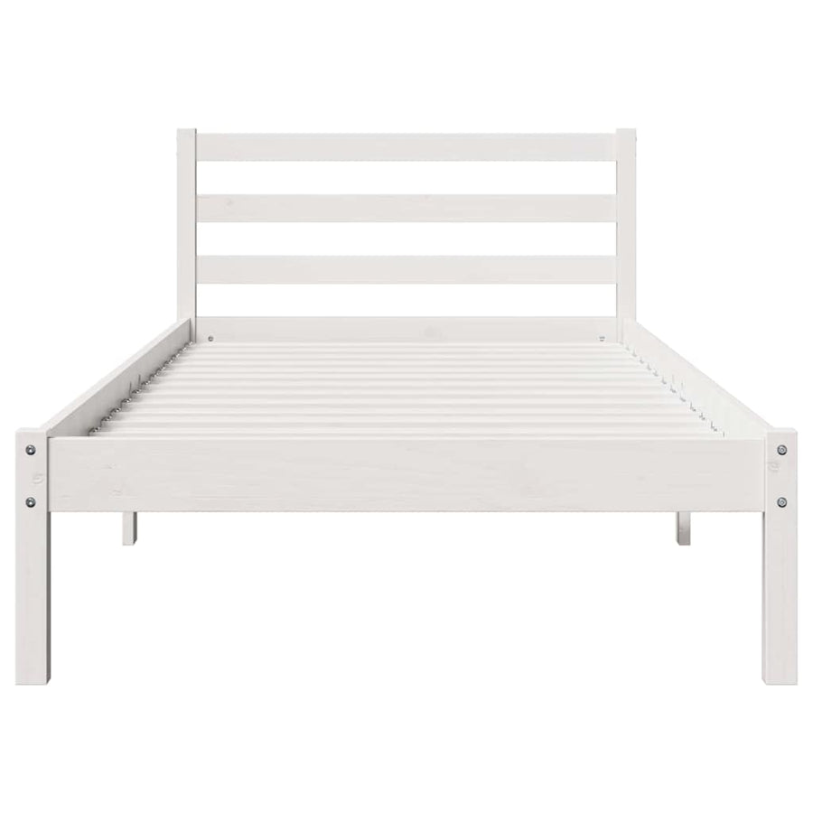 Bedframe Wit 215,5 x 105,5 x 69,5 cm Massief Vurenhout