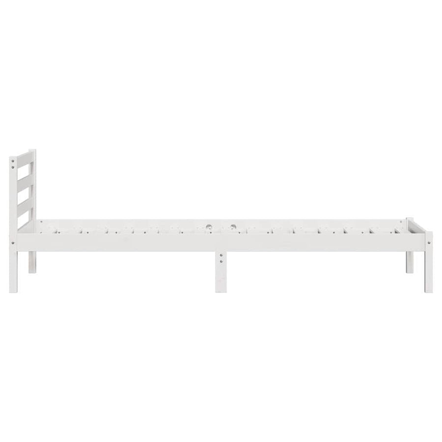 Bedframe Wit 215,5 x 105,5 x 69,5 cm Massief Vurenhout