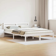Bedframe 215.5x145.5x69.5 cm massief vurenhout wit