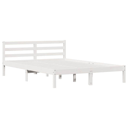 Bedframe Wit 215,5 x 145,5 x 69,5 cm Massief Vurenhout