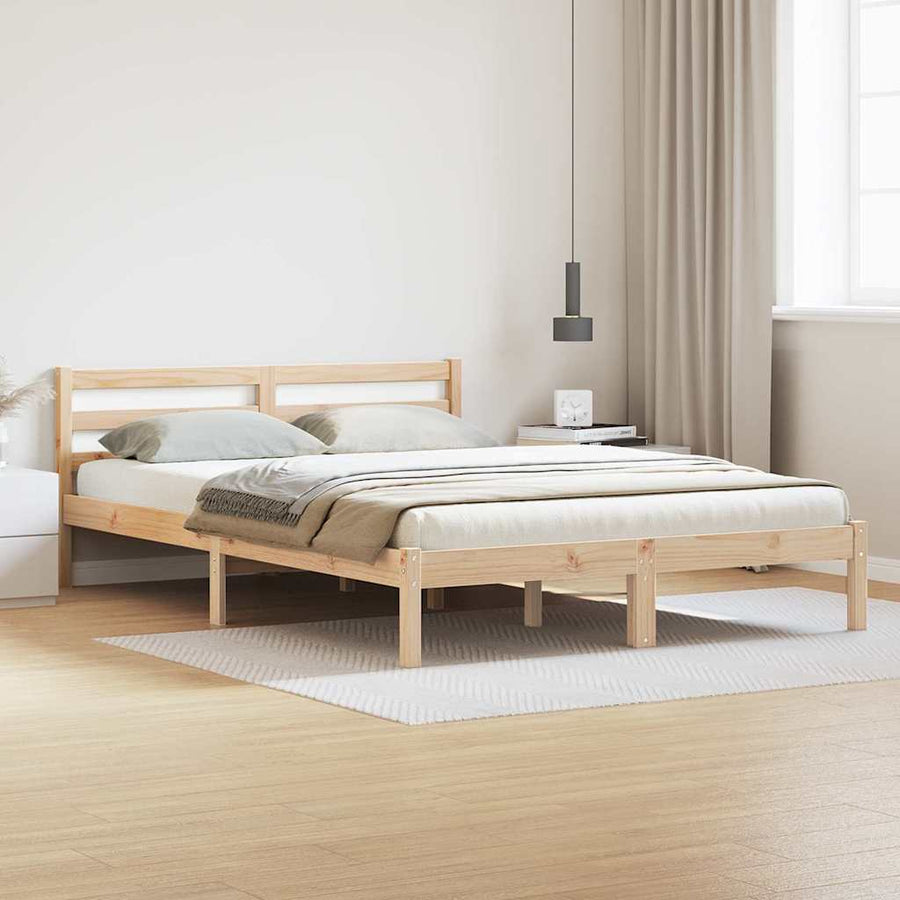 Bedframe Bruin 215,5 x 165,5 x 69,5 cm Massief Vurenhout