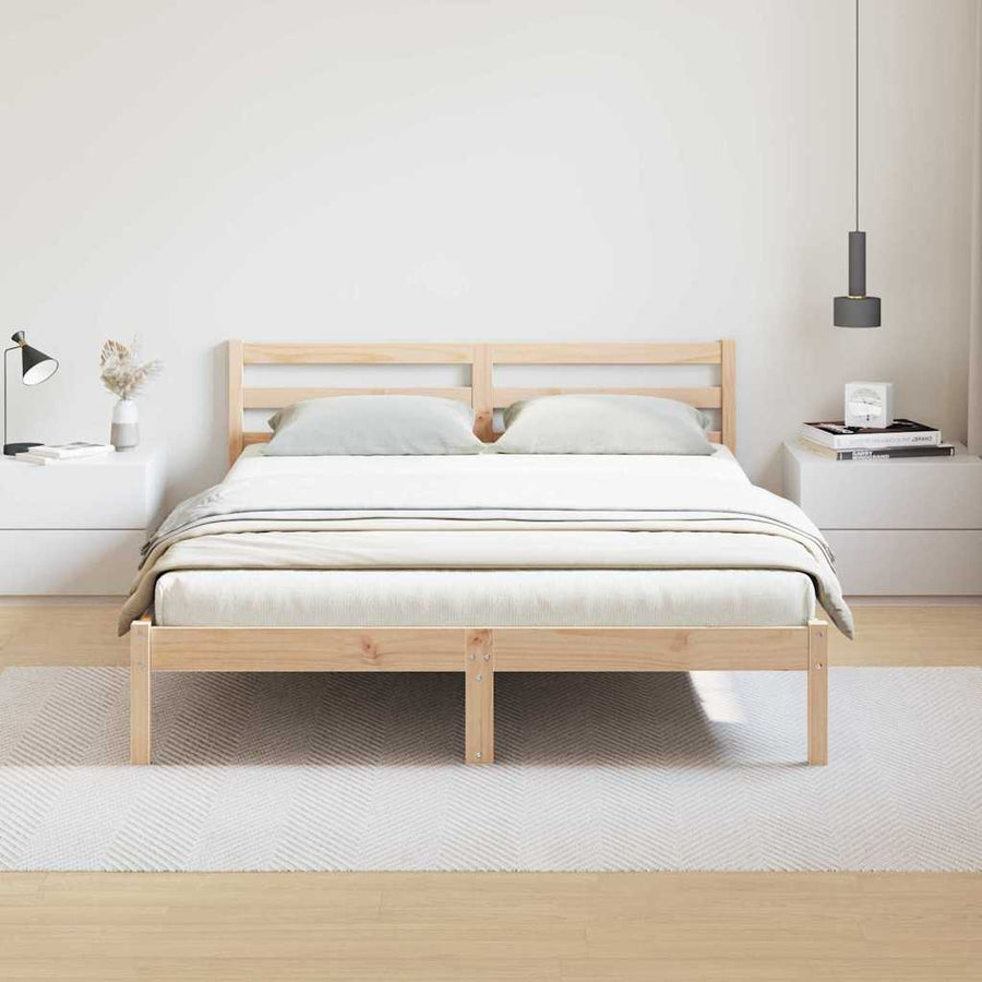 Bedframe Bruin 215,5 x 165,5 x 69,5 cm Massief Vurenhout