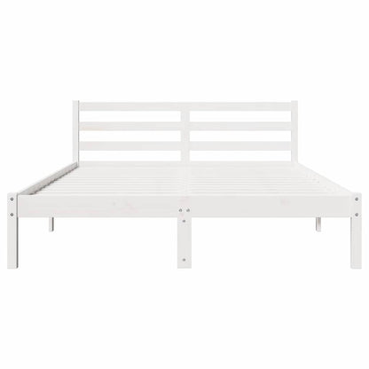 Bedframe Wit 215,5 x 165,5 x 69,5 cm Massief Vurenhout