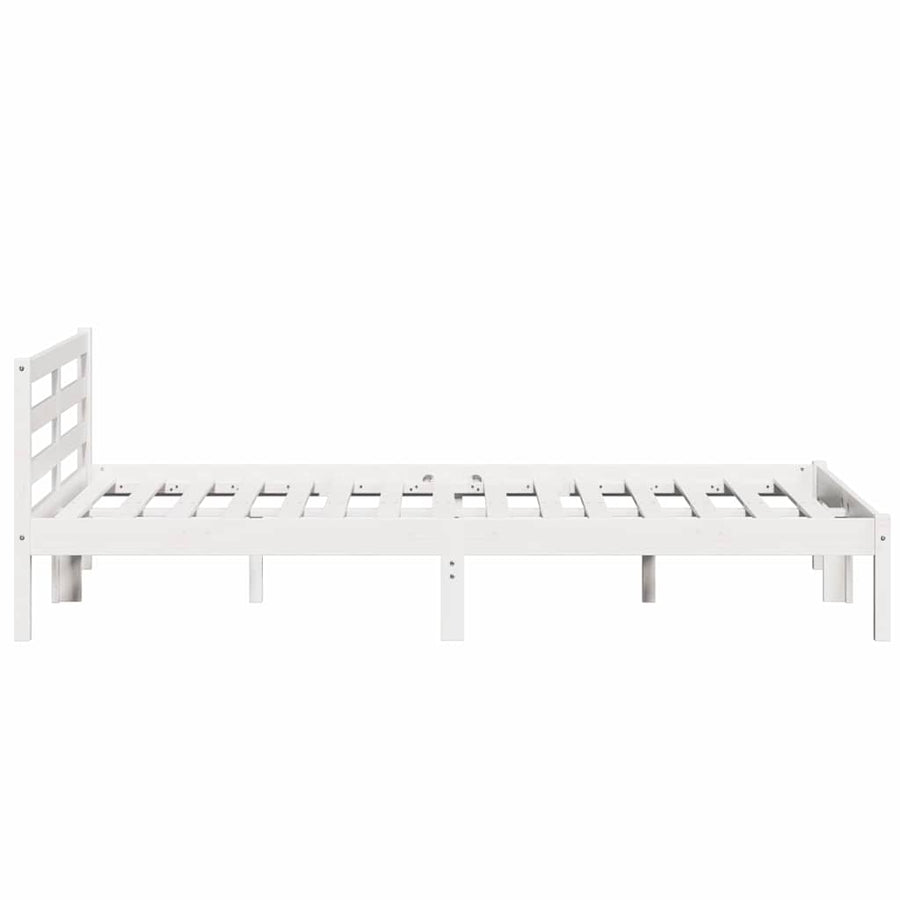 Bedframe Wit 215,5 x 165,5 x 69,5 cm Massief Vurenhout