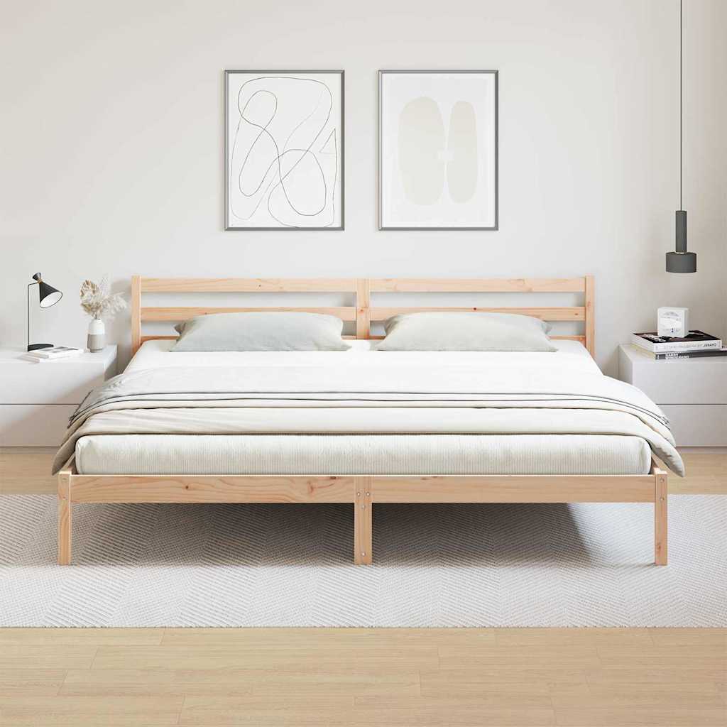 Bedframe Bruin 215,5 x 185,5 x 69,5 cm Massief Vurenhout