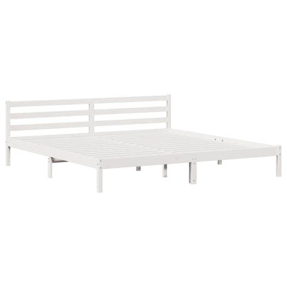 Bedframe Wit 215,5 x 185,5 x 69,5 cm Massief Vurenhout