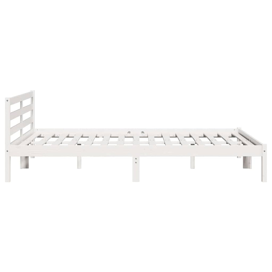 Bedframe Wit 215,5 x 185,5 x 69,5 cm Massief Vurenhout