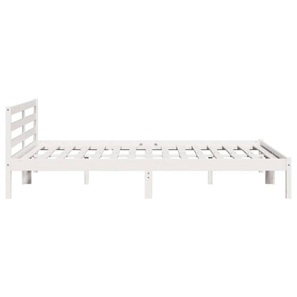 Bedframe Wit 215,5 x 205,5 x 69,5 cm Massief Vurenhout
