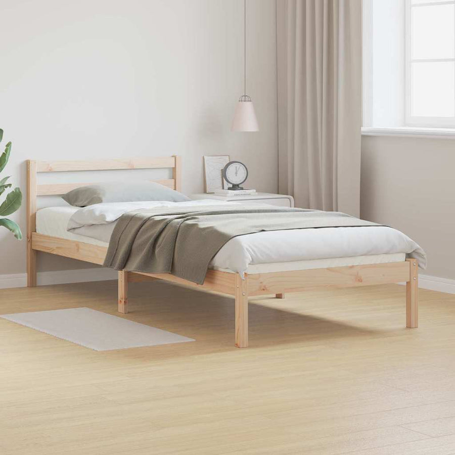 Bedframe Bruin 225,5 x 95,5 x 69,5 cm Massief Vurenhout