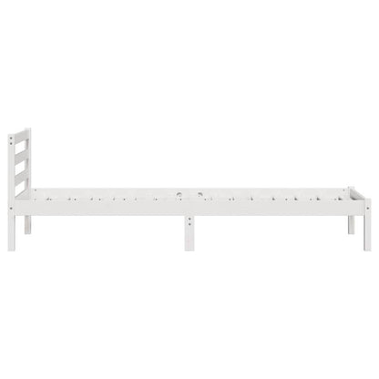 Bedframe Wit 225,5 x 95,5 x 69,5 cm Massief Vurenhout