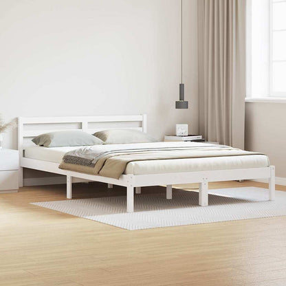 Bedframe Wit 225,5 x 145,5 x 69,5 cm Massief Vurenhout