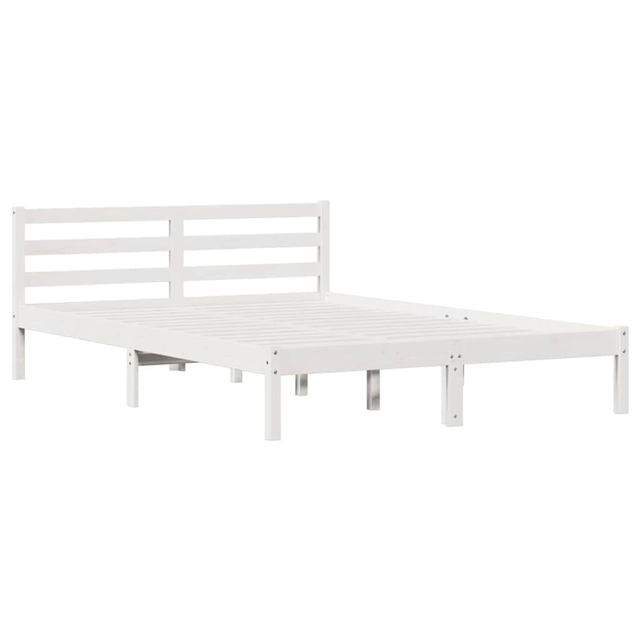 Bedframe Wit 225,5 x 145,5 x 69,5 cm Massief Vurenhout