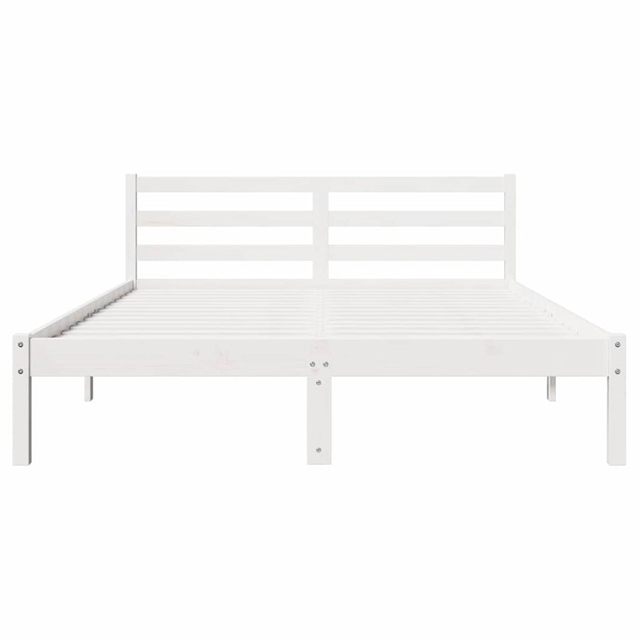 Bedframe Wit 225,5 x 145,5 x 69,5 cm Massief Vurenhout