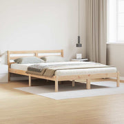 Bedframe massief hout bruin 225,5x165,5x69,5 cm
