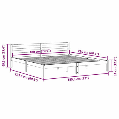 Bedframe Bruin 225,5 x 185,5 x 69,5 cm Massief Vurenhout
