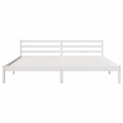 Bedframe Wit 225,5 x 185,5 x 69,5 cm Massief Vurenhout