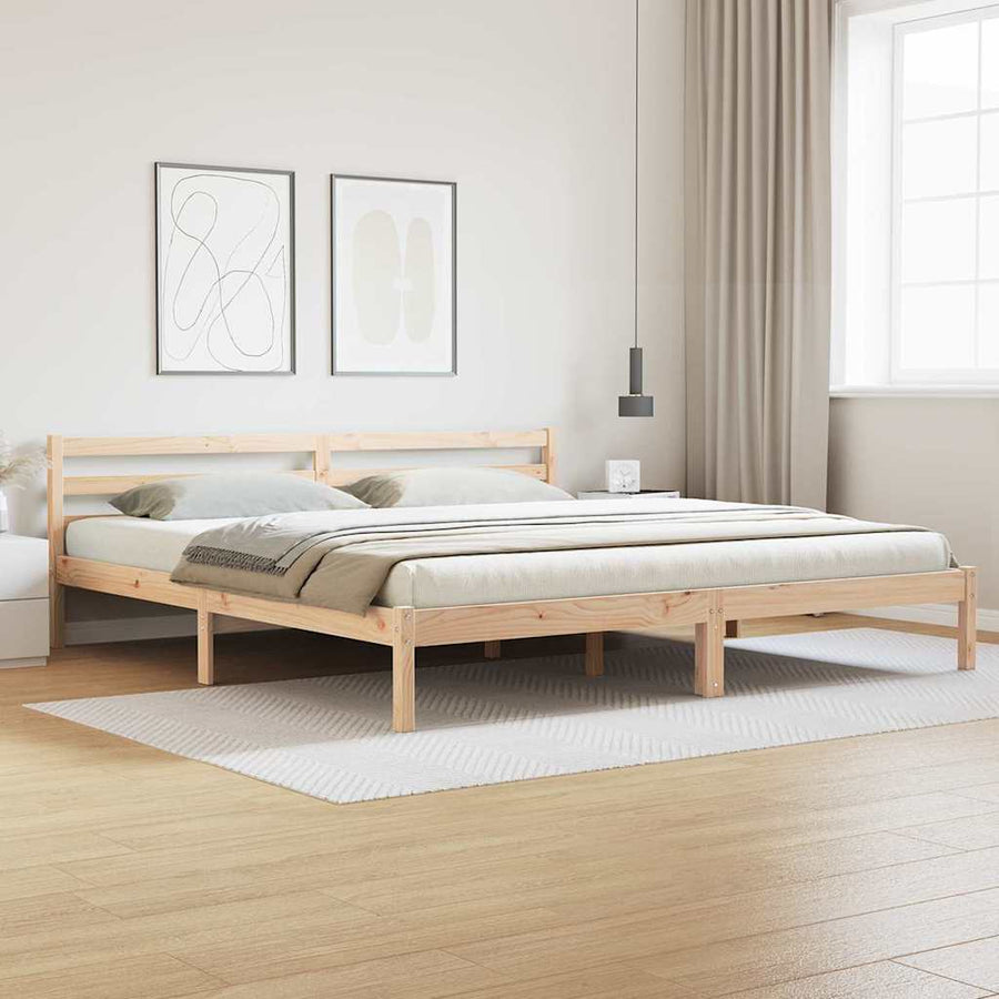 Bedframe Bruin 225,5 x 205,5 x 69,5 cm Massief Vurenhout