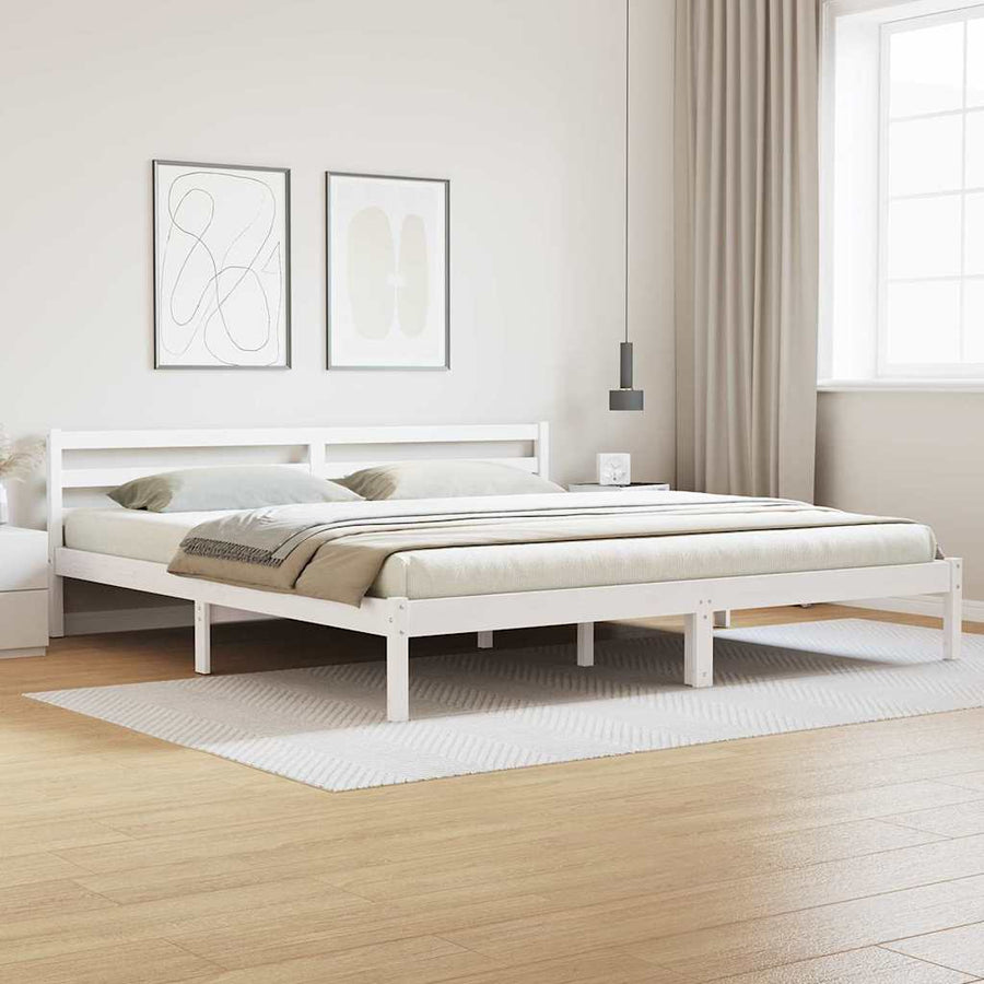 Bedframe Wit 225,5 x 205,5 x 69,5 cm Massief Vurenhout