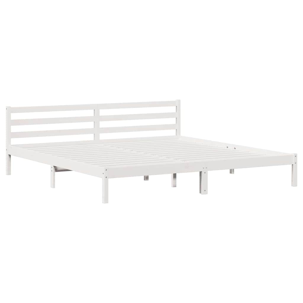 Bedframe Wit 225,5 x 205,5 x 69,5 cm Massief Vurenhout