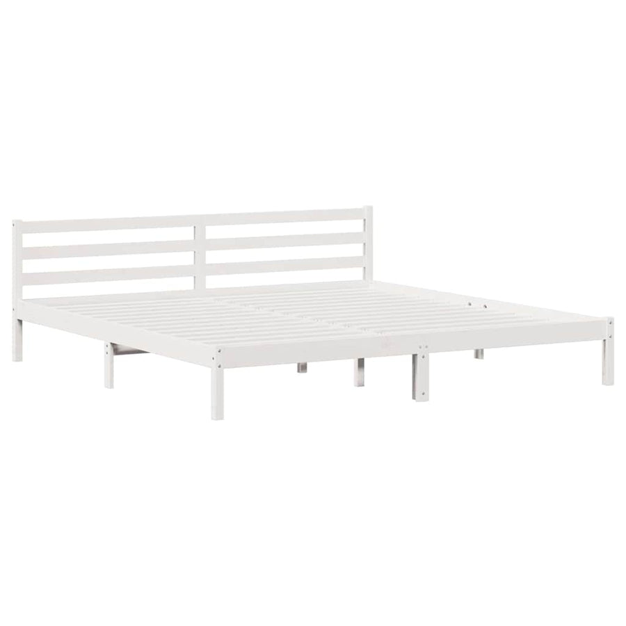 Bedframe Wit 225,5 x 205,5 x 69,5 cm Massief Vurenhout