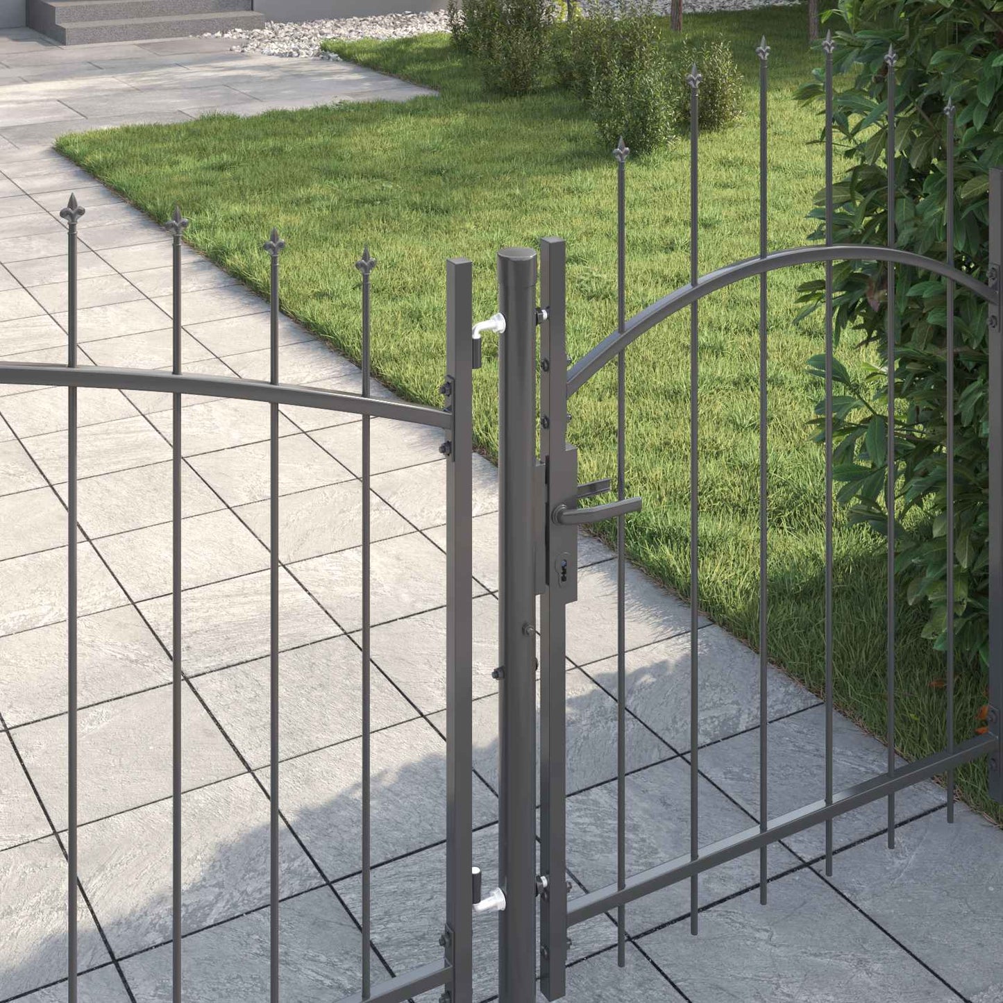 Tuinpoort met slot Woerden Grijs 100 x 500 cm Staal