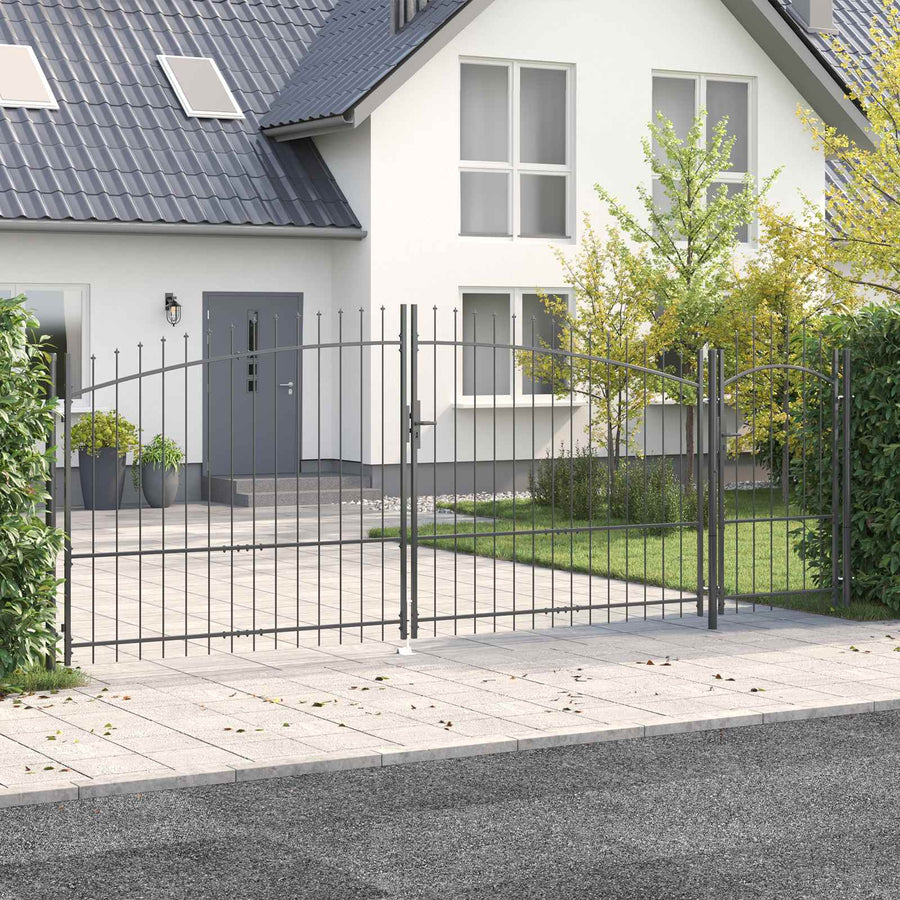 Tuinpoort met slot Woerden Grijs 100 x 500 cm Staal