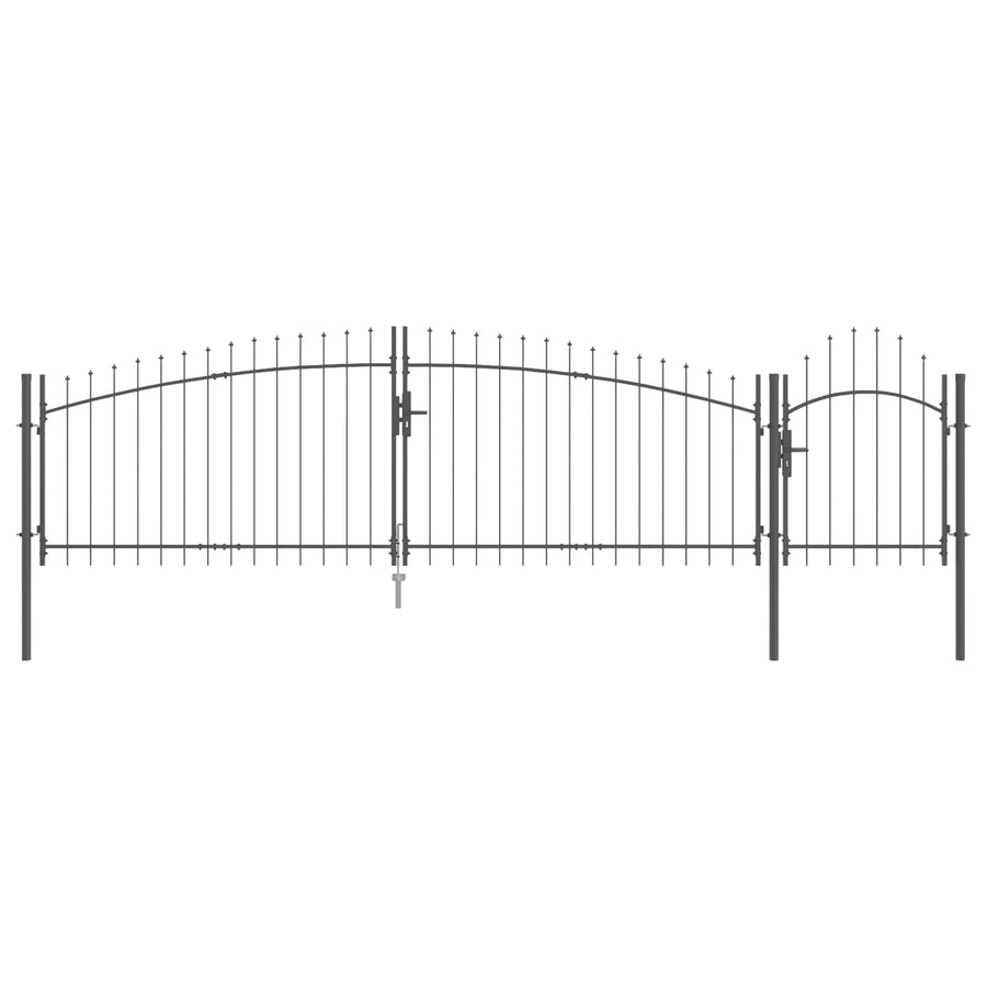 Tuinpoort met slot Woerden Grijs 150 x 500 cm Staal