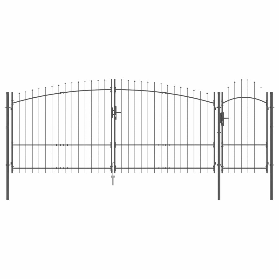 Tuinpoort met slot Woerden Grijs 175 x 500 cm Staal