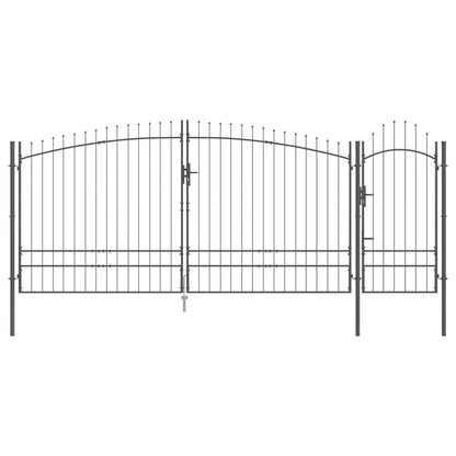 Tuinpoort met slot Woerden Grijs 195 x 500 cm Staal