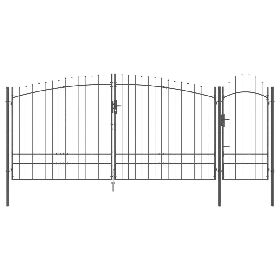 Tuinpoort met slot Woerden Grijs 195 x 500 cm Staal