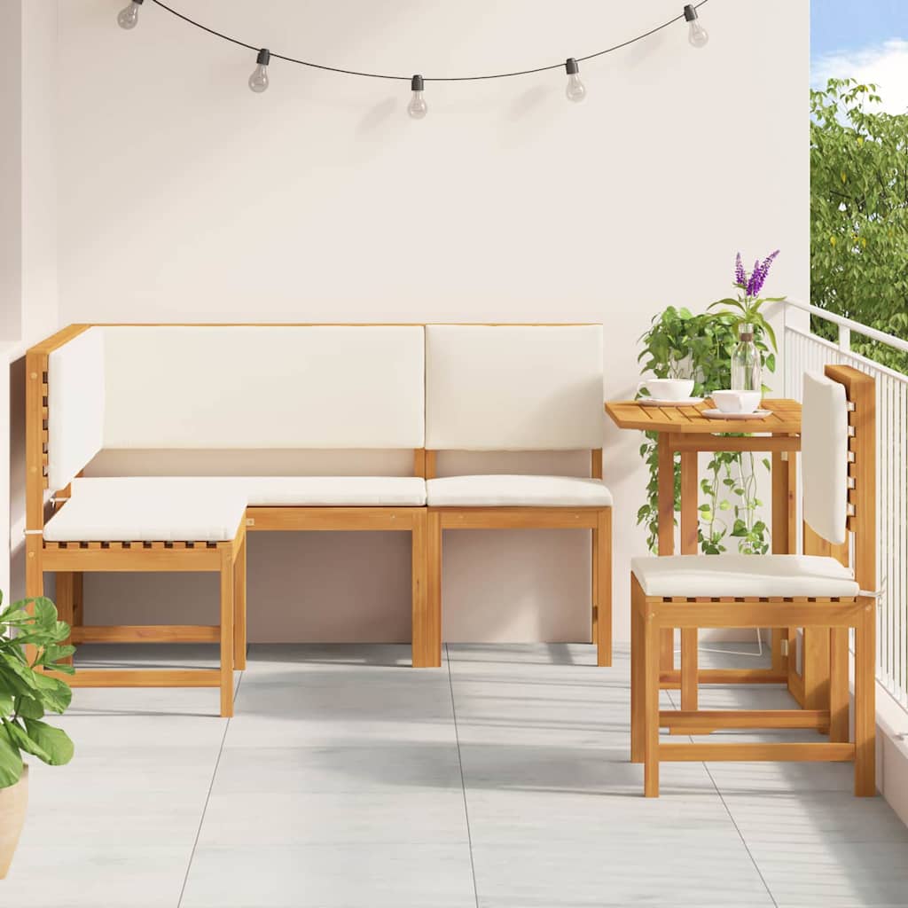 Tuinbankset 4 pcs Bruin Massief Acaciahout