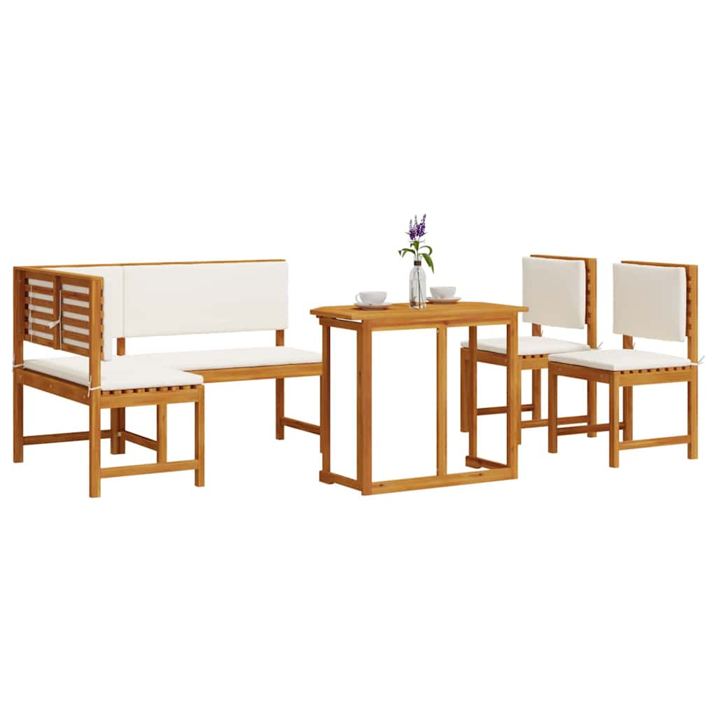 Tuinbankset 4 pcs Bruin Massief Acaciahout