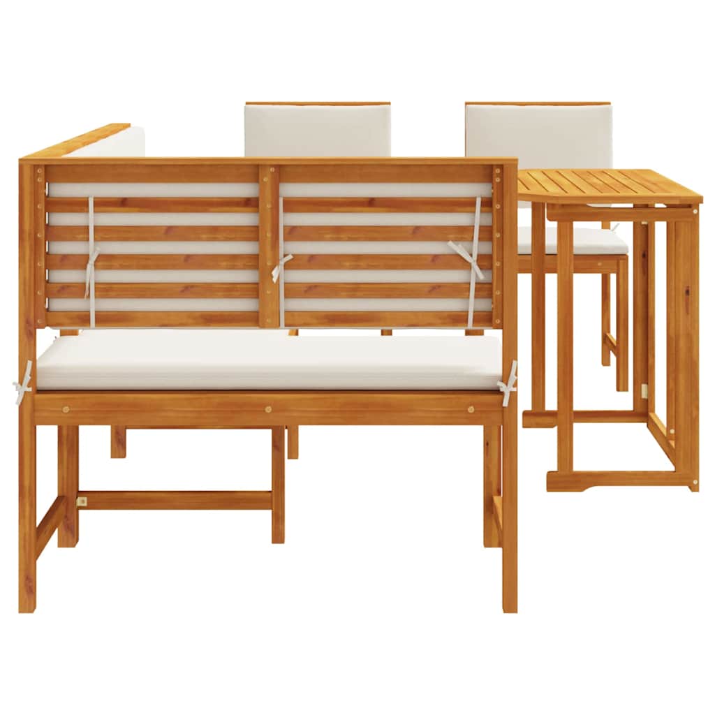Tuinbankset 4 pcs Bruin Massief Acaciahout