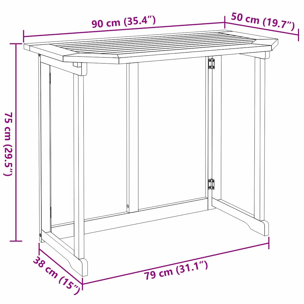 Tuinbankset 4 pcs Bruin Massief Acaciahout