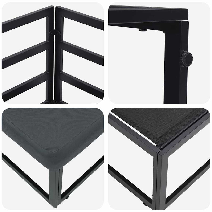 Buitenmeubelsets met kussen met kussen 2 pcs Zwart en Anthraciet