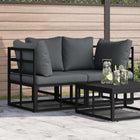 Outdoor Furniture 2 Piece Black and Anthracite 71.5 x 71.5 x 71 cm
