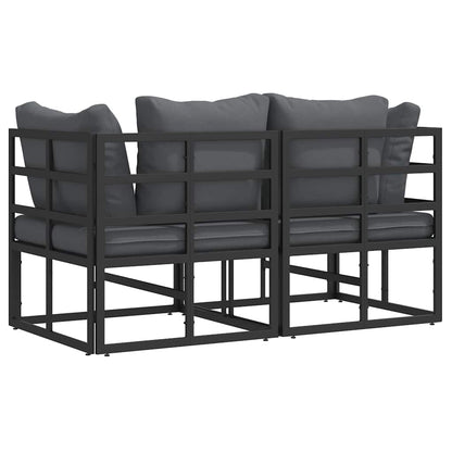 Buitenmeubelsets met kussen met kussen 2 pcs Zwart en Anthraciet
