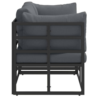 Buitenmeubelsets met kussen met kussen 2 pcs Zwart en Anthraciet