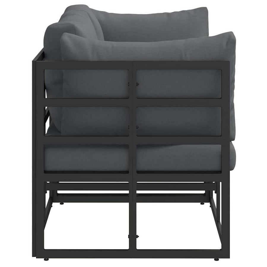 Buitenmeubelsets met kussen met kussen 2 pcs Zwart en Anthraciet