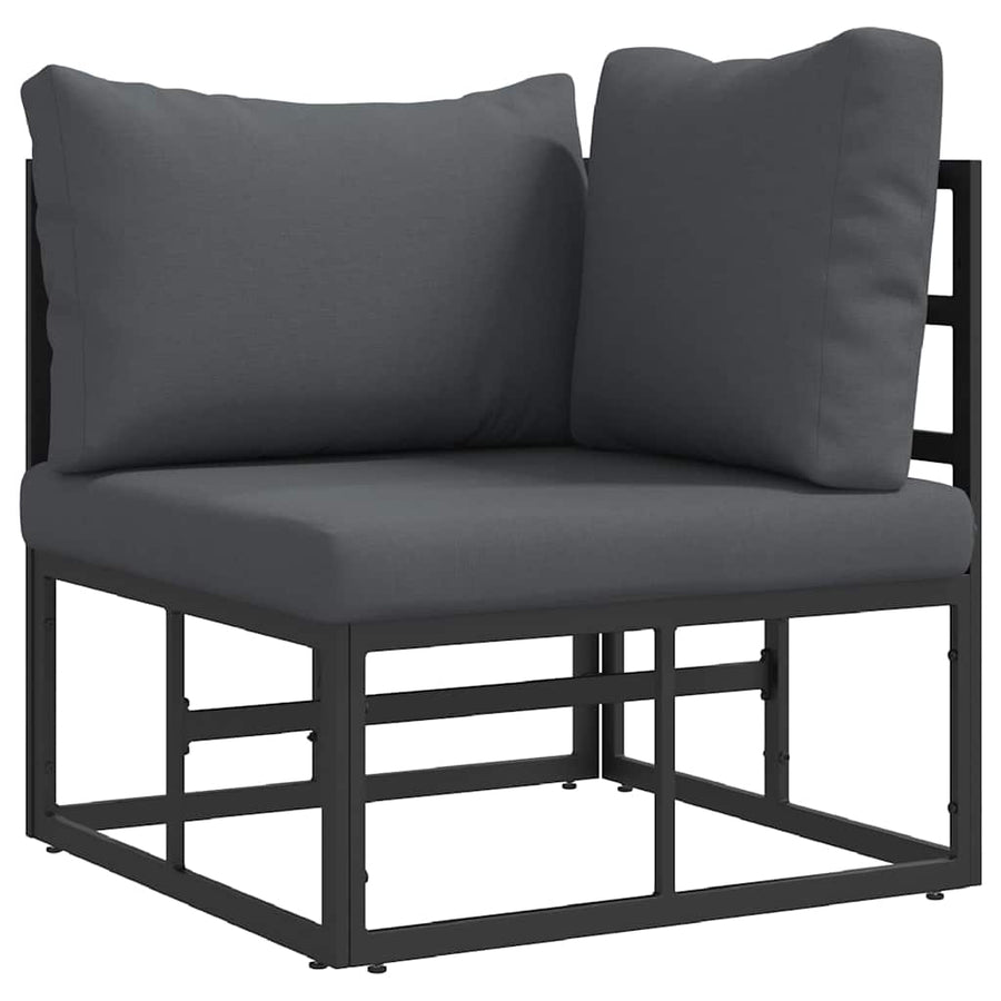 Buitenmeubelsets met kussen met kussen 3 pcs Zwart en Anthraciet