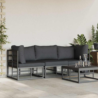 Buitenmeubelsets met kussen met kussen 3 pcs Zwart en Anthraciet