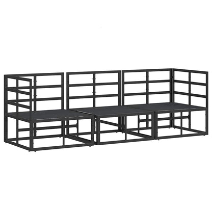 Buitenmeubelsets met kussen met kussen 3 pcs Zwart en Anthraciet