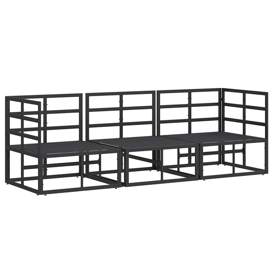 Buitenmeubelsets met kussen met kussen 3 pcs Zwart en Anthraciet