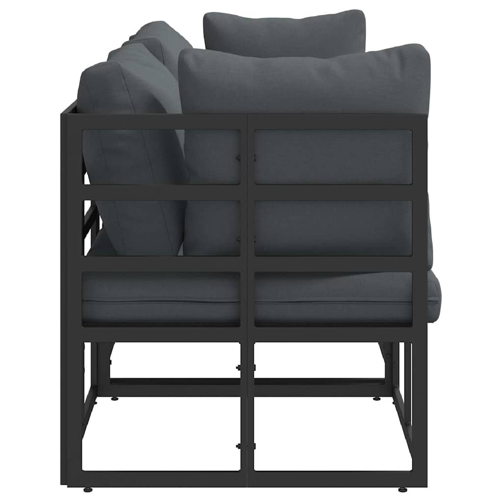 Buitenmeubelsets met kussen met kussen 3 pcs Zwart en Anthraciet