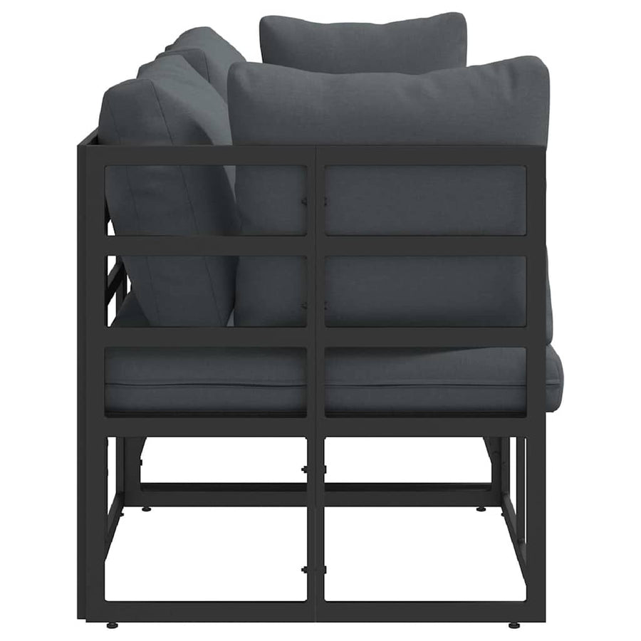 Buitenmeubelsets met kussen met kussen 3 pcs Zwart en Anthraciet
